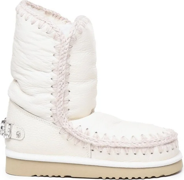 Mou Embellished Logo Round Toe Snow Boots