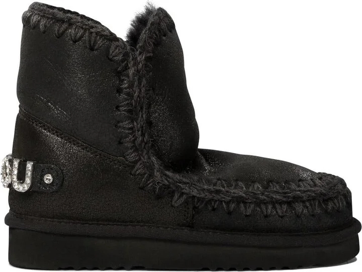 Mou "Eskimo 18 With Rhinestones Logo" Ankle Boots