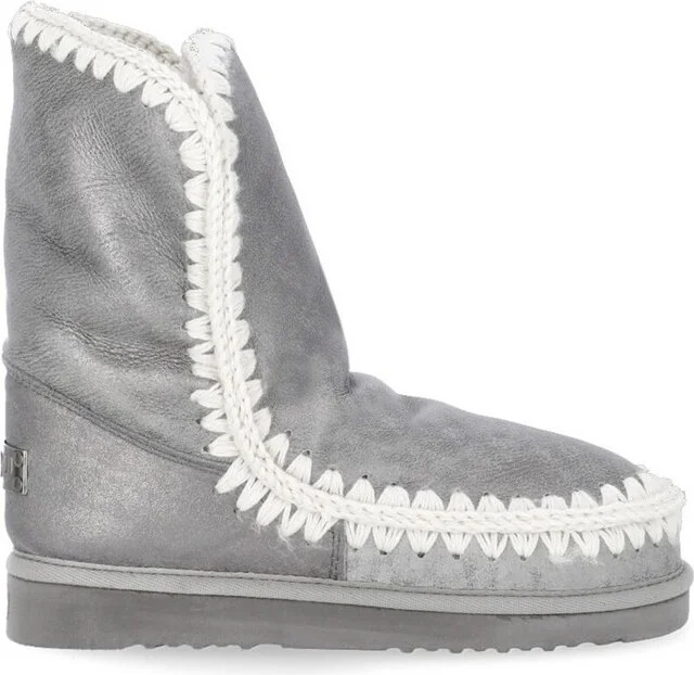 Mou Eskimo 24 Metallic Whipstitch-Trim Boots