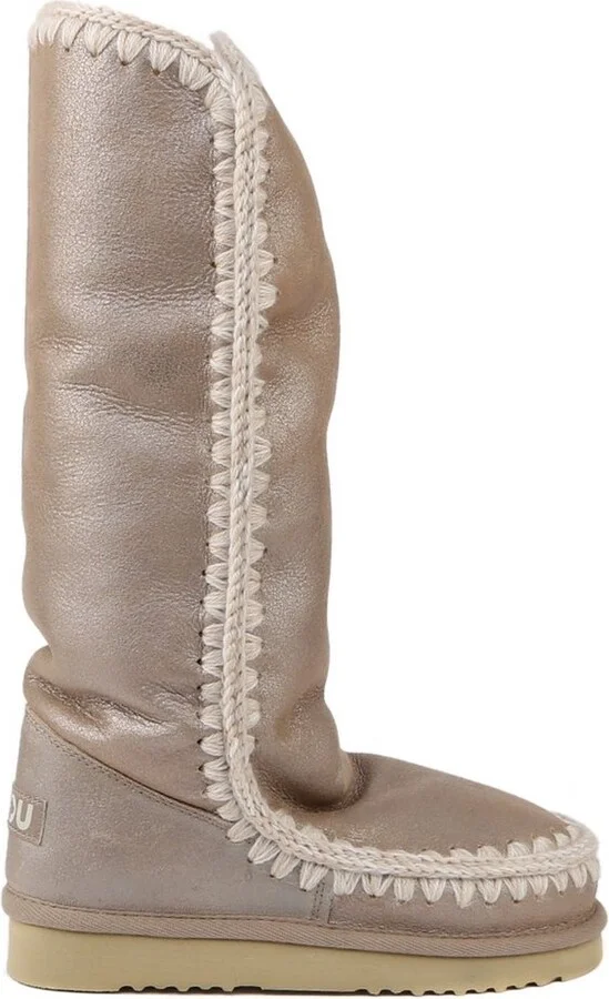 Mou Eskimo 40 Metallic-Finish Contrast Stitched Boots