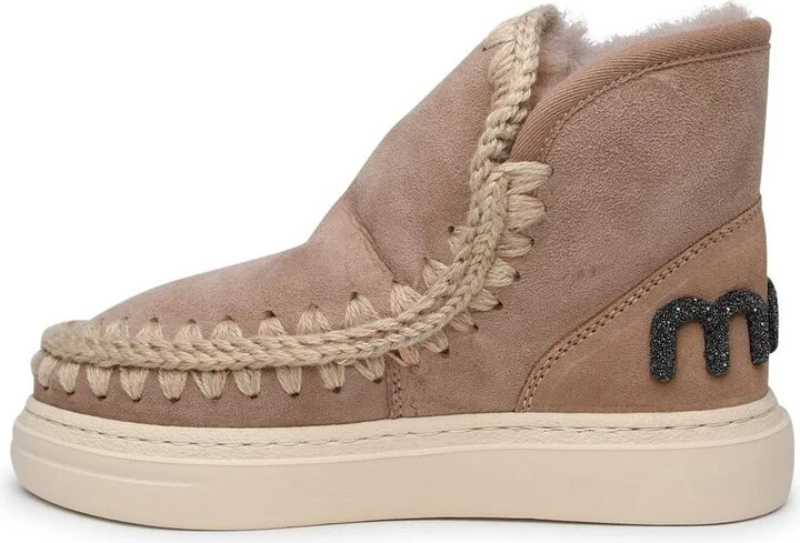 Mou Eskimo Beige Sheepskin Sneakers - Image 3