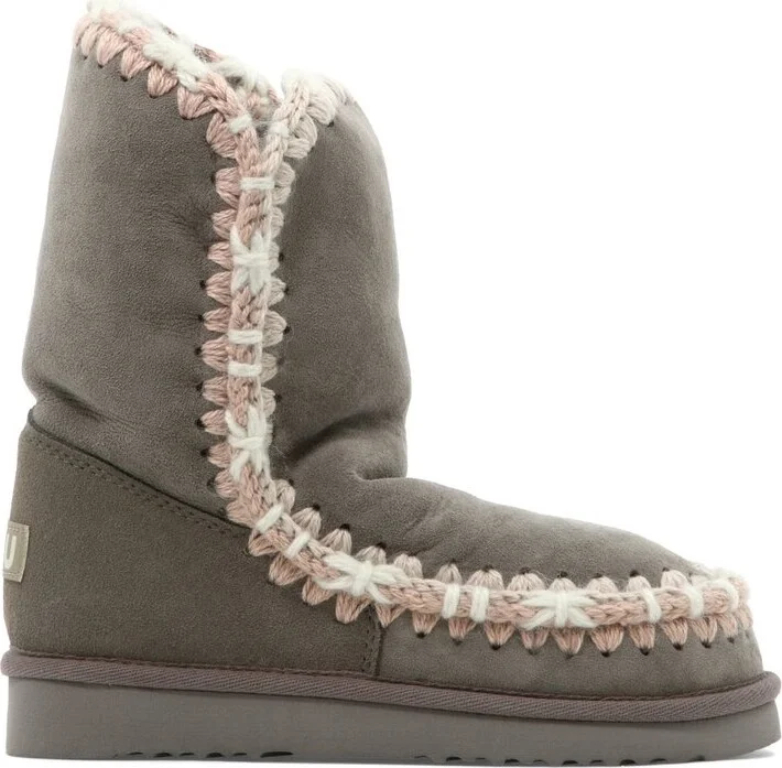 Mou Eskimo Overstiching Chunky-Sole Ankle Boots