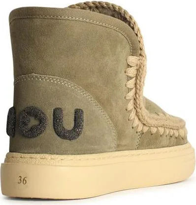 Mou Eskimo 'Sneaker Glitter' In Green Leather - Image 3