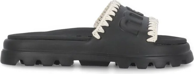 Mou Eva Logo-Embossed Open-Toe Slides