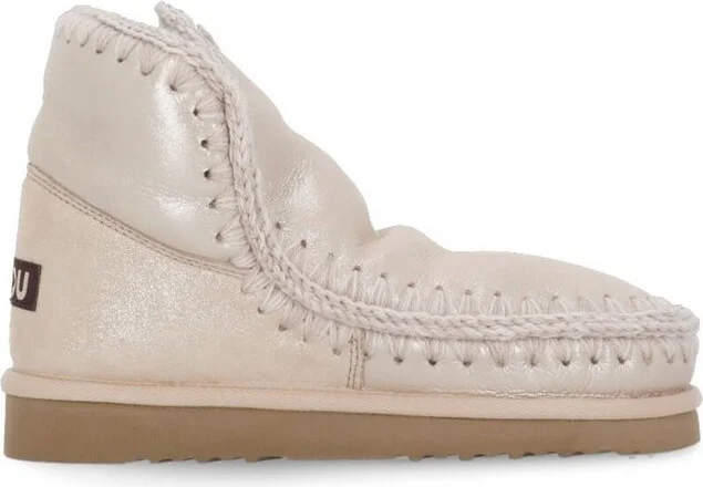 Mou Stitched Trim Slip-On Ankle Boots