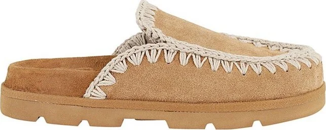 Mou Whipstitch-Trim Slip-On Mules