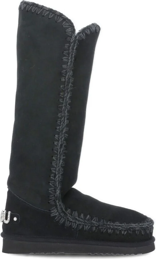 Mou Whipstitched Round-Toe Boots