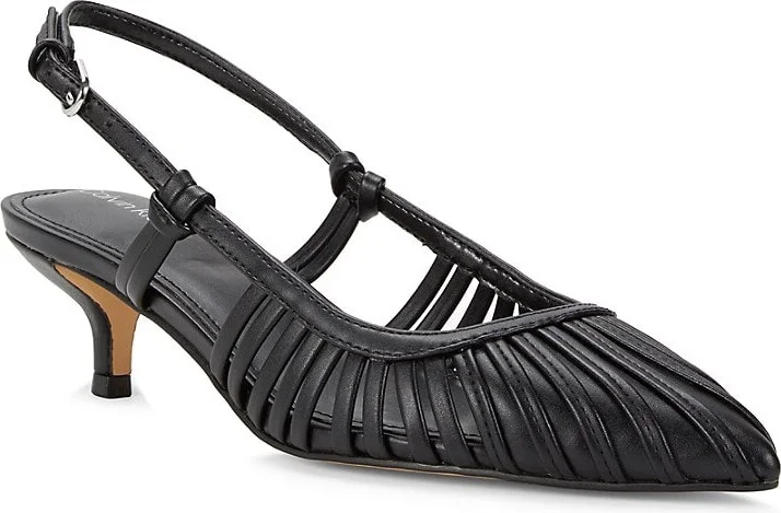 Movella 45MM Caged Metallic Kitten Heel Slingbacks - Image 2