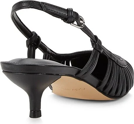 Movella 45MM Caged Metallic Kitten Heel Slingbacks - Image 3
