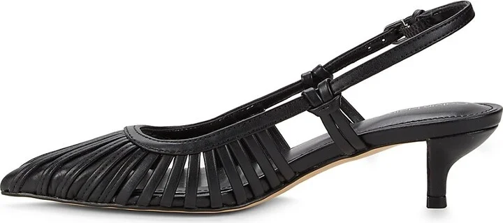 Movella 45MM Caged Metallic Kitten Heel Slingbacks - Image 4
