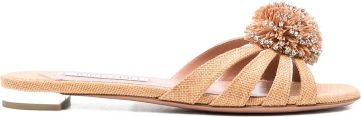 Movida crystal-embellished pom-pom sandals