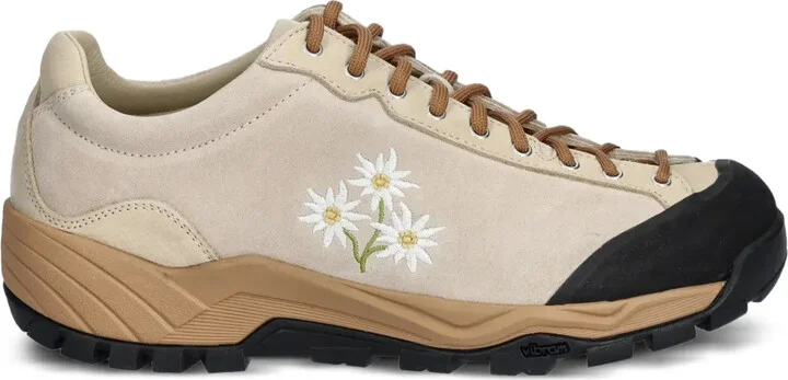 Movida Stella Alpina flower-embroidered suede sneakers