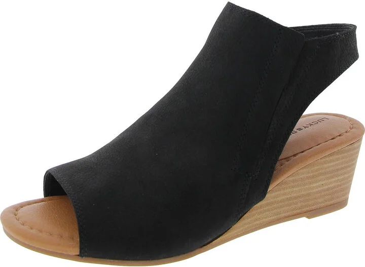 Movisa Womens Stretch Suede Wedge Sandals