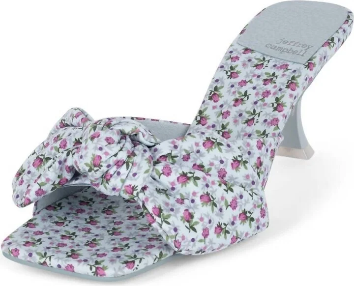 Mr. Big Bow Sandal In Blue Floral