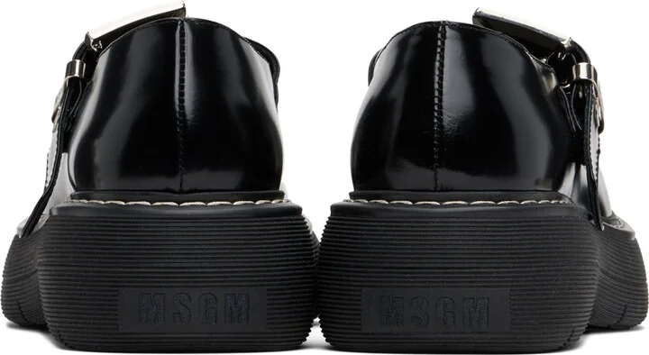 MSGM Black Chunky Mary-Jane Loafers - Image 2