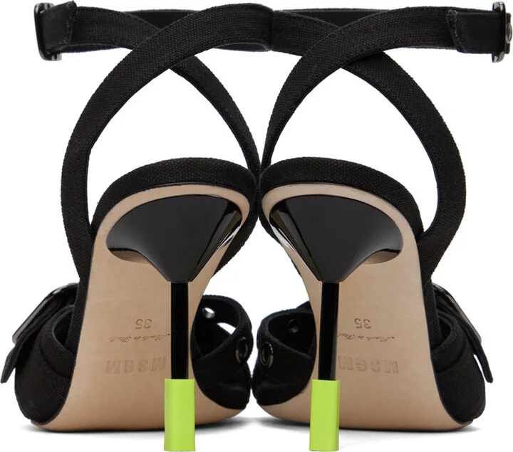 MSGM Black 'Iconic MSGM' Heeled Sandals - Image 2