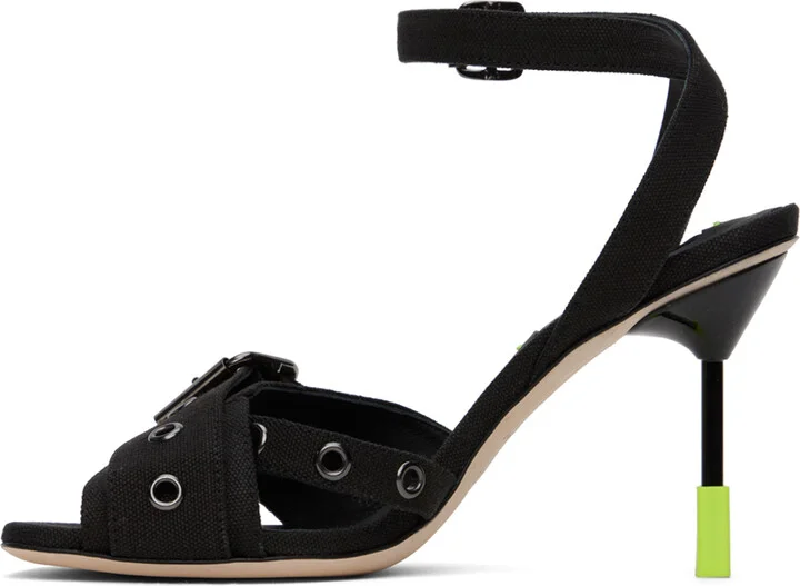 MSGM Black 'Iconic MSGM' Heeled Sandals - Image 3
