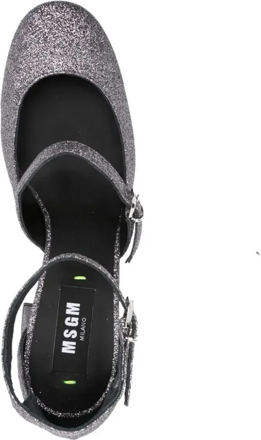 Msgm Logo-Charm 90Mm Glitter Pumps - Image 4