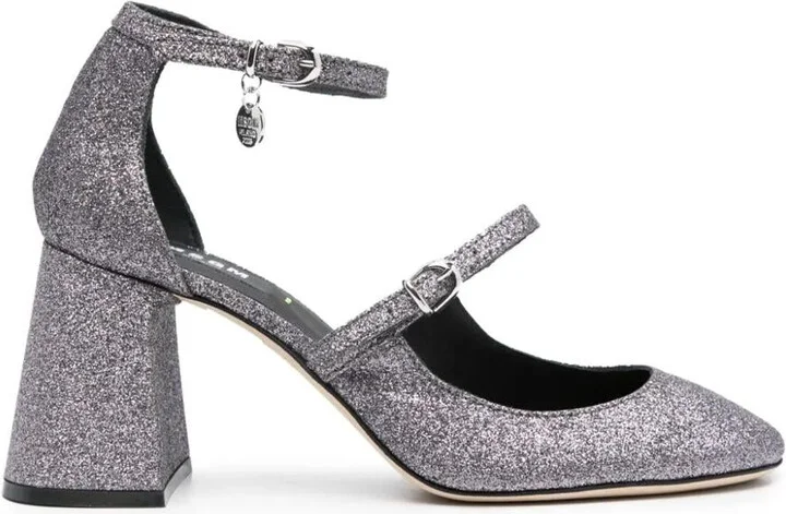 Msgm Logo-Charm 90Mm Glitter Pumps