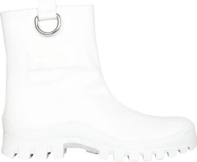 MSGM Logo Embossed Slip-On Ankle Boots