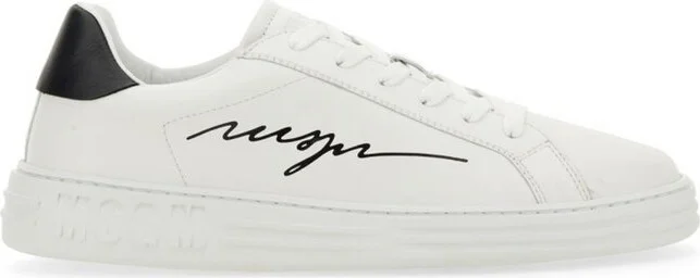 MSGM Logo Printed Lace-Up Sneakers