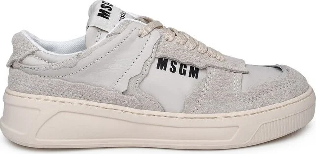 MSGM Logo Printed Panelled Sneakers