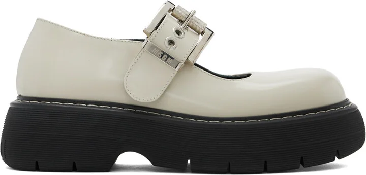 MSGM Off-White Chunky Mary-Jane Loafers
