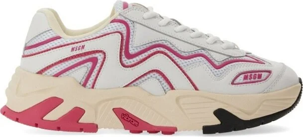 MSGM Panelled Lace-Up Sneakers