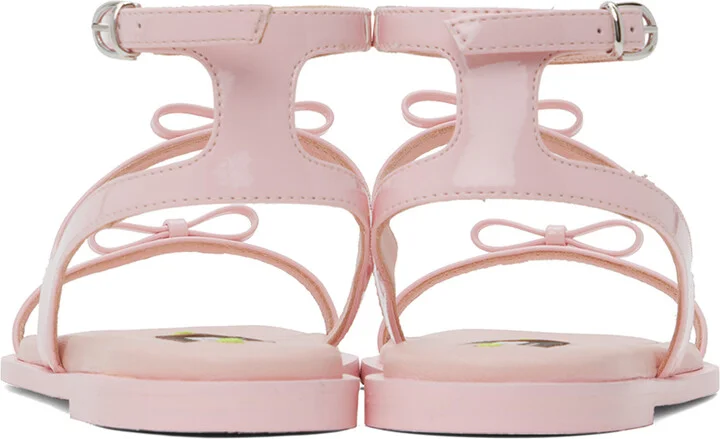 MSGM Pink Bow Flat Sandals - Image 2