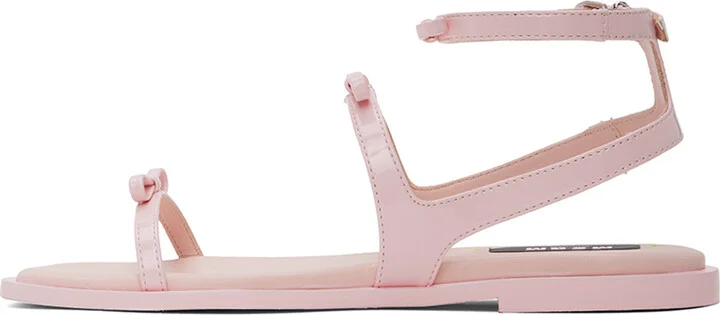 MSGM Pink Bow Flat Sandals - Image 3