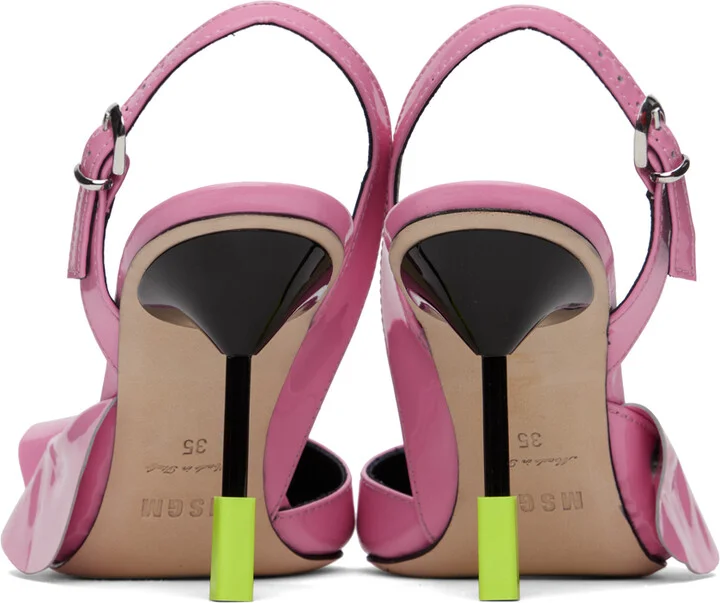 MSGM Pink Sling Back Heels - Image 2