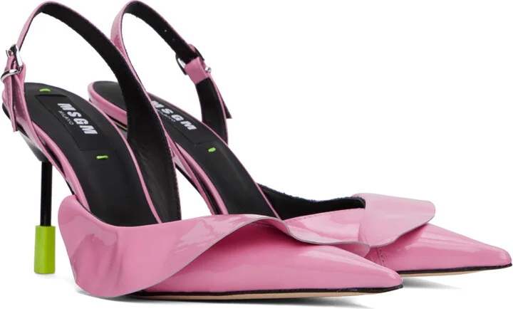 MSGM Pink Sling Back Heels - Image 4