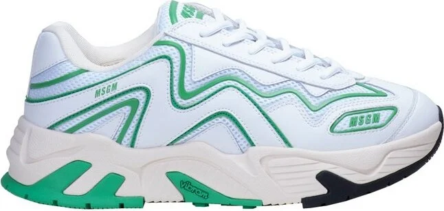 MSGM Round Toe Lace-Up Sneakers