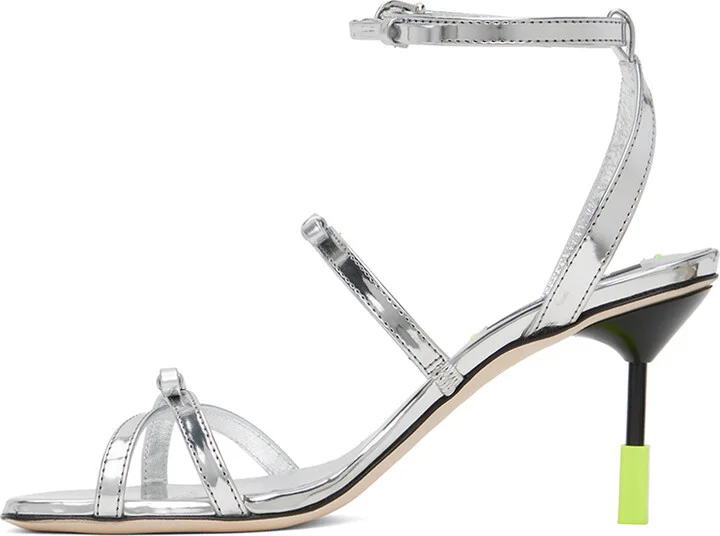 MSGM Silver Bow Heels - Image 3