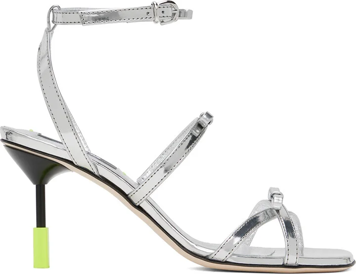 MSGM Silver Bow Heels