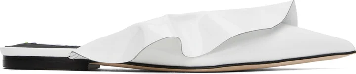 MSGM White Flat Mules