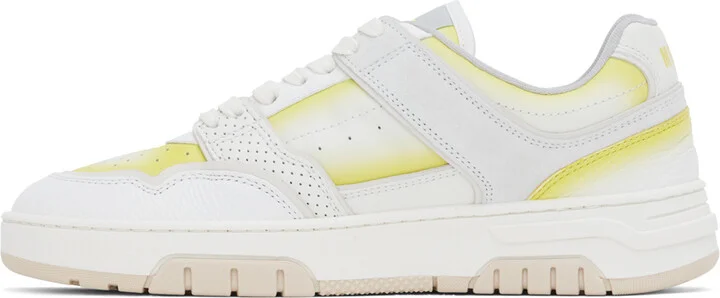 MSGM White & Yellow Scrapa UOMO Sneakers - Image 3