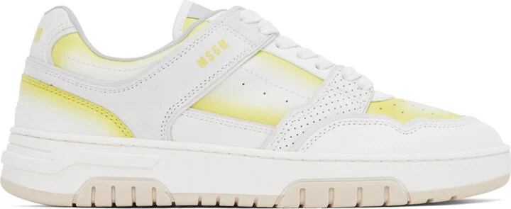 MSGM White & Yellow Scrapa UOMO Sneakers