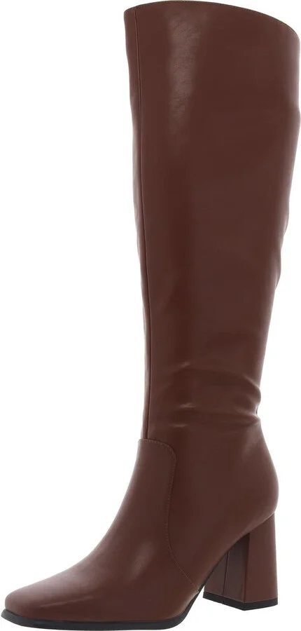 MTB2323 Womens Block Heel Manmade Knee-High Boots