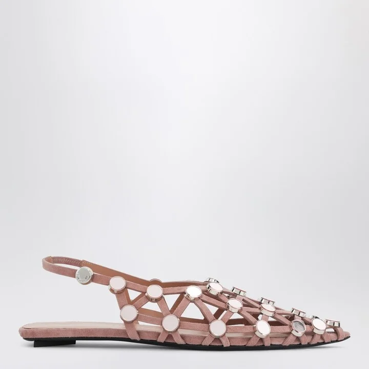 Mud coloured Grid ballerina