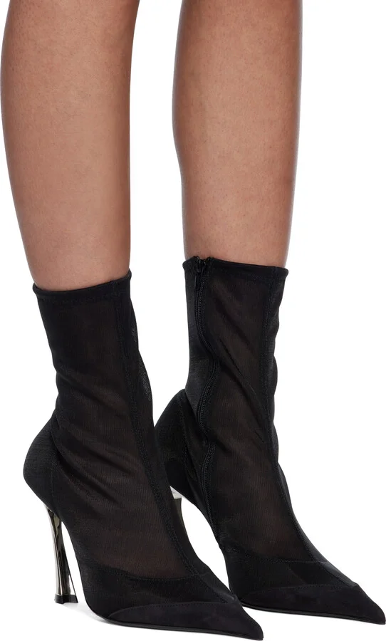 Mugler Black Fang 95 Ankle Boots - Image 4
