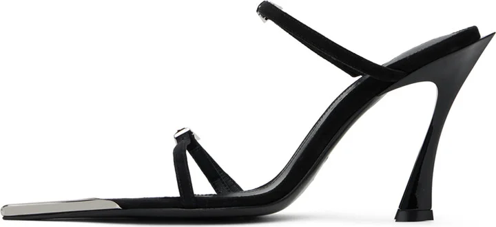 Mugler Black Strappy Fang 95 Heeled Sandals - Image 3