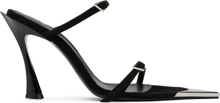 Mugler Black Strappy Fang 95 Heeled Sandals