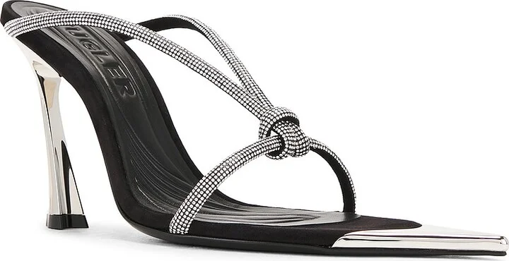 Mugler Bombe' Mule in Metallic Silver - Image 2