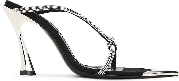 Mugler Bombe' Mule in Metallic Silver