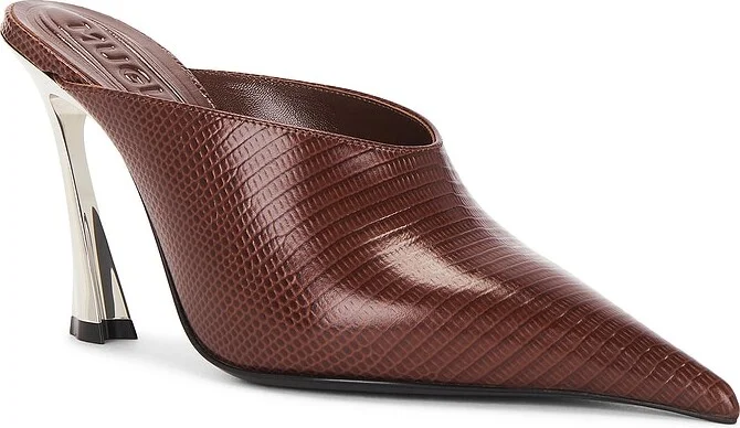 Mugler Leather Mule in Brown - Image 2