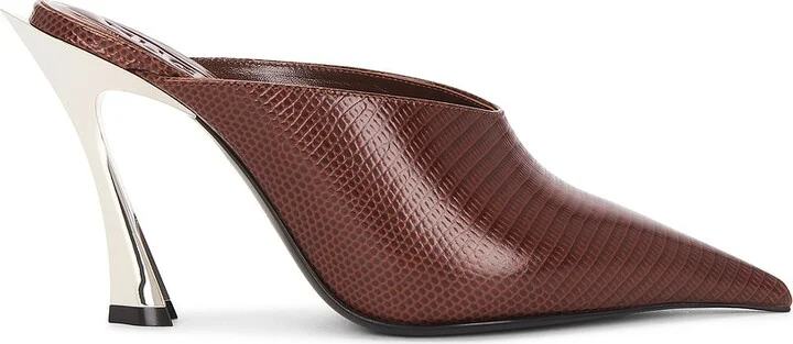 Mugler Leather Mule in Brown