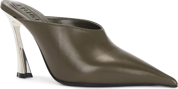 Mugler Leather Mule in Tan - Image 2
