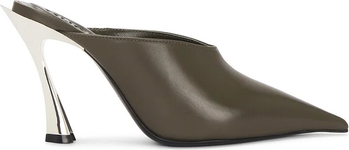 Mugler Leather Mule in Tan