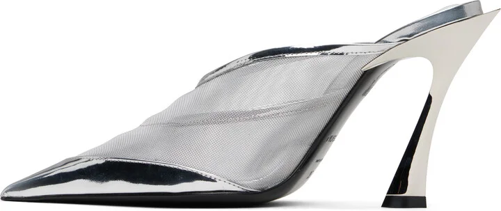 Mugler Silver Mesh Fang 95 Heels - Image 3